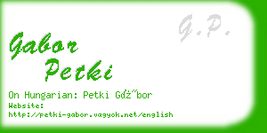 gabor petki business card